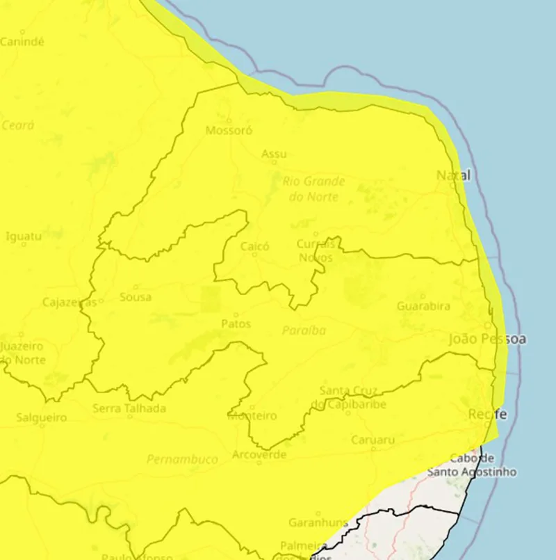Inmet emite alerta de vendaval para todo o Rio Grande do Norte